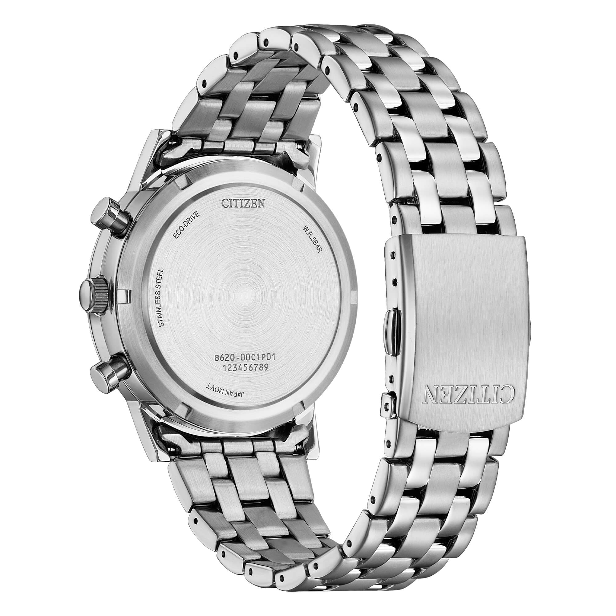 Orologio Uomo Citizen Verde Classic Eco-Drive Cronografo Acciaio Data CA4630-53X